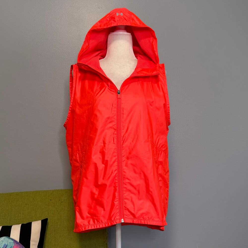 Under Armour Bright Orange High Visibility Sleeveless Windbreaker Jacket